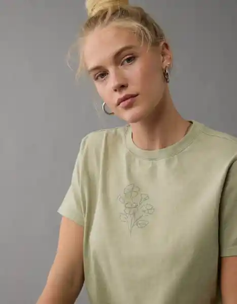 Camiseta Mujer Verde Talla: SMALL 9929341 American Eagle