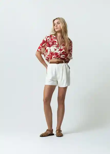 Camisa Mujer Rojo Pompeya Oscuro Talla M 512G334 Naf Naf