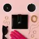 Tarjetero Con Líneas Bordadas Negro Serie Miniso