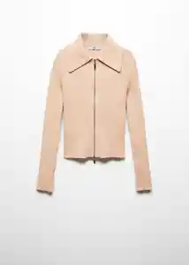 Buzo Cardigan Pintón Beige Talla M Mujer Mango