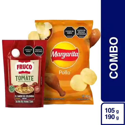 Combo Papas Margarita Pollo + Fruco Salsa de Tomate 190 g