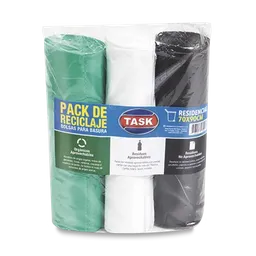Task Pack Reciclaje Bolsa Basura 3 Colores 70 x 90