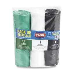 Task Pack Reciclaje Bolsa Basura 3 Colores 70 x 90