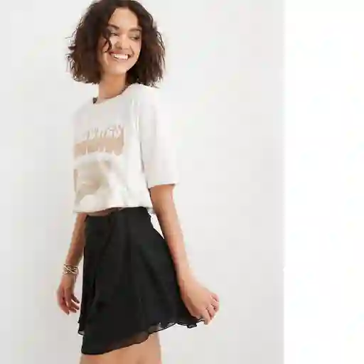 Falda Cinta Para Anudar Negro Aerie Talla Medium American Eagle