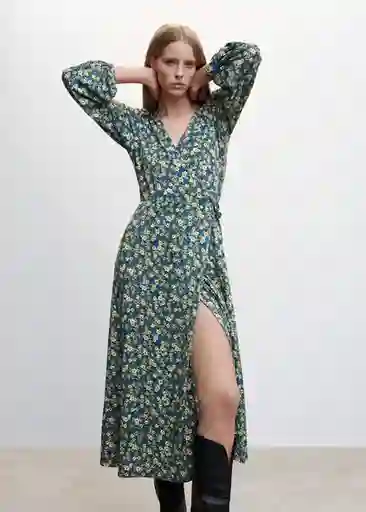 Vestido Martis Azul Talla L Mujer Mango