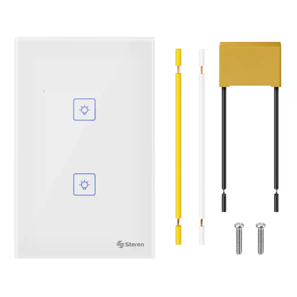 Interruptor Inteligente Wifi Touch Doble | Steren Shome-212