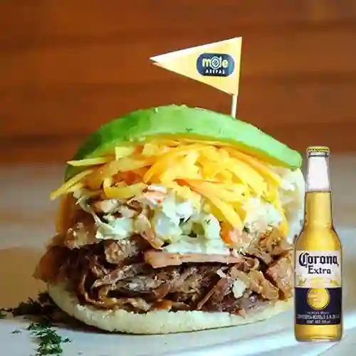 Combo Arepa Mole + Cerveza Corona Bot. 355ml