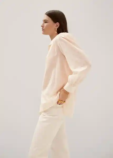 Blusa Aoza Rosa Pastel Talla L Mujer Mango