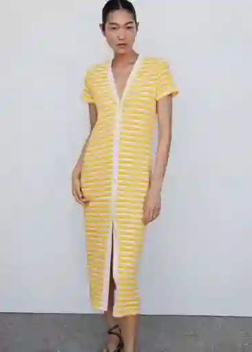 Vestido Tuni2 Amarillo Talla S Mujer Mango