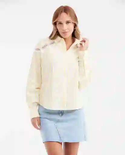 Camisa Stripe Longsleeve Amarillo Impala Claro Talla S Chevignon