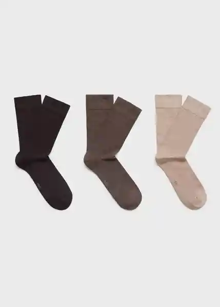 Calcetines Tribrown Marrón Talla 45 Hombre Mango