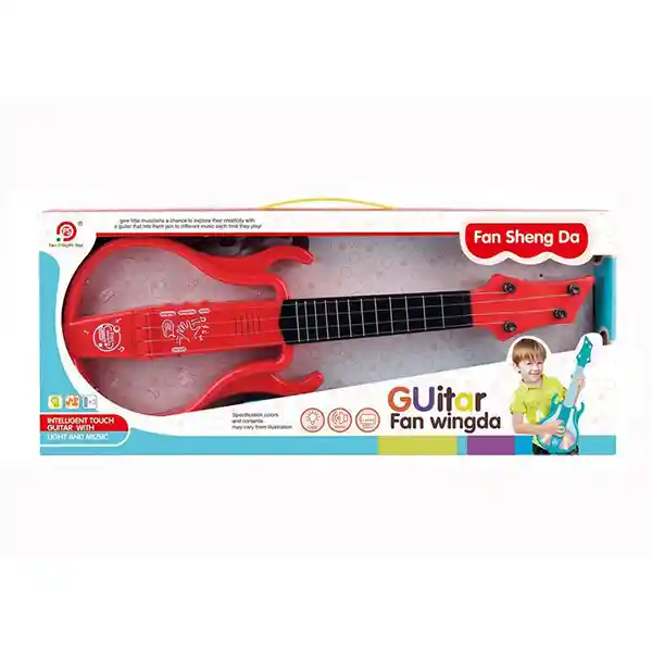 Faroplay Juguete Didáctico Guitarra Luz y Sonido Roja