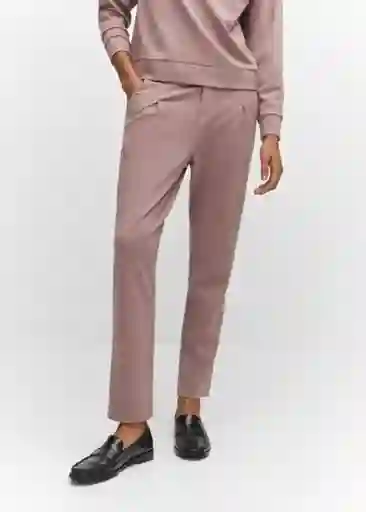 Pantalón Florida Malva Talla M Mujer Mango