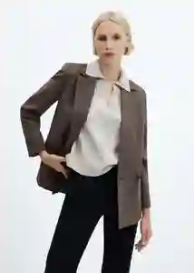 Blazer Americana Charlott Chocolate Talla S Mujer Mango