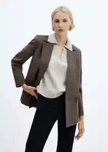 Blazer Americana Charlott Chocolate Talla S Mujer Mango