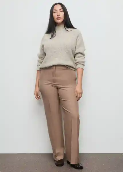 Pantalón Natalie Camel Talla 34 Mujer Mango