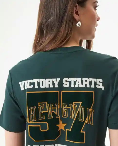 Camiseta Graphic Verde Galloway Ultraoscuro Talla XS Chevignon