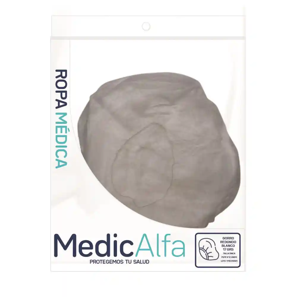 Medic Alfa Gorro Redondo Blanco Talla Unica 48 Unidades