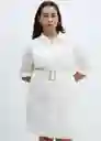 Vestido Shirly Blanco Talla S Mujer Mango