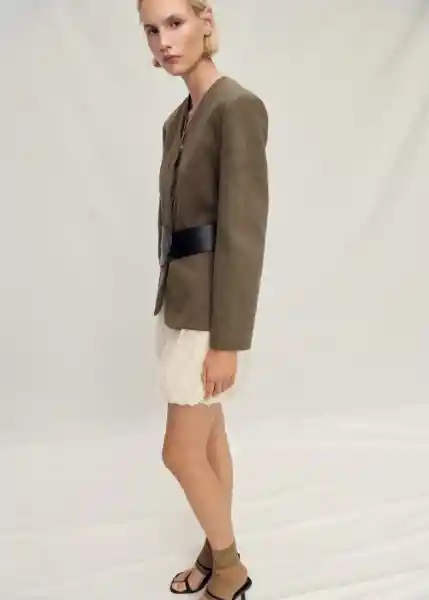 Falda Trilium Crudo Talla 38 Mujer Mango