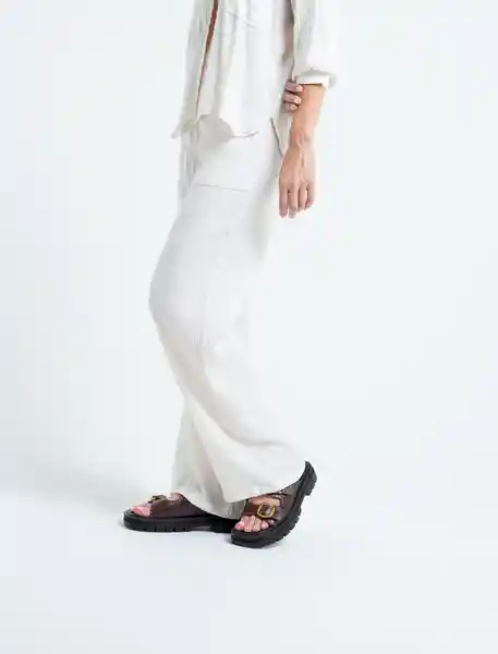  Pantalon Artico Mujer Crudo Danes Claro Talla L Naf-Naf 