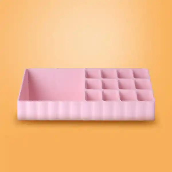 Organizador Plástico de Maquillaje Compartimentos Rosa Miniso
