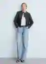 Chaqueta Moto Negro Talla 28 Mujer Mango