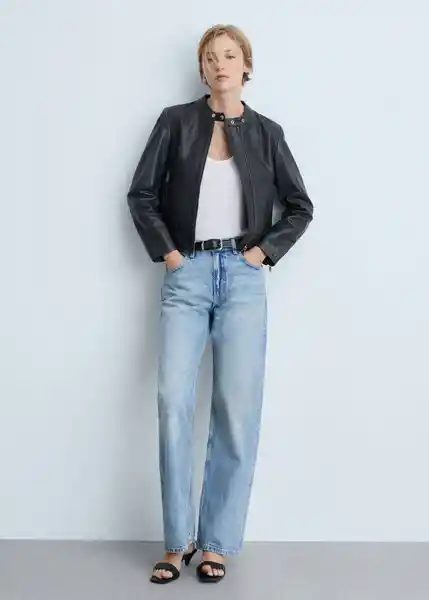 Chaqueta Moto Negro Talla 28 Mujer Mango