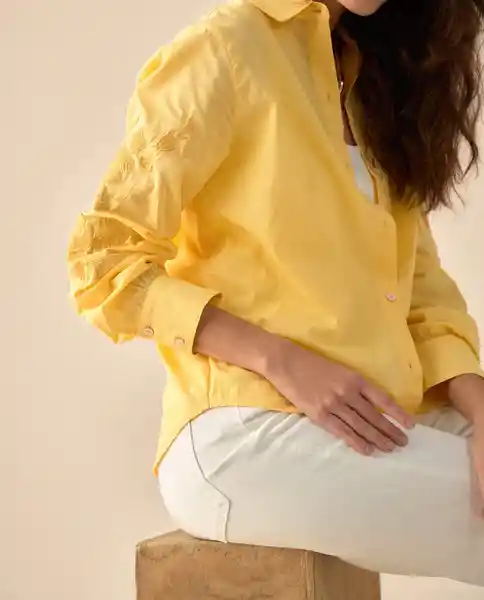 Camisa Amarillo Seda Claro Talla XS 611G029 Esprit