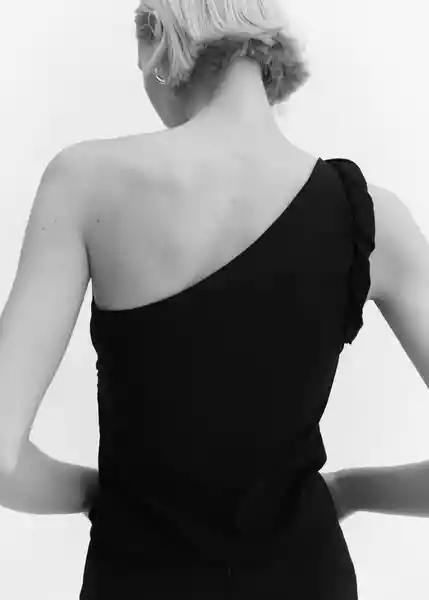 Top Twisted Negro Talla S Mujer Mango