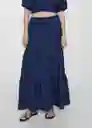 Falda Indie Azul Noche Talla XL Mujer Mango