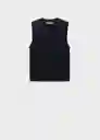 Top Almibi Navy Talla M Mujer Mango