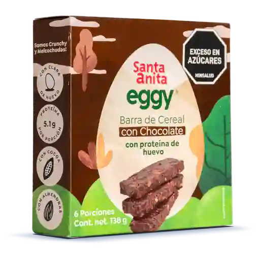 Santa Anita Eggy Barra de cereal chocolate con proteina de huevo 