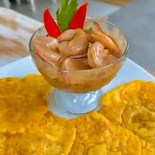 Patacones con Camarones