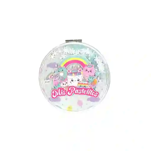 Espejo Portátil Doble Cara Arcoiris Serie Mis Pastelitos Miniso