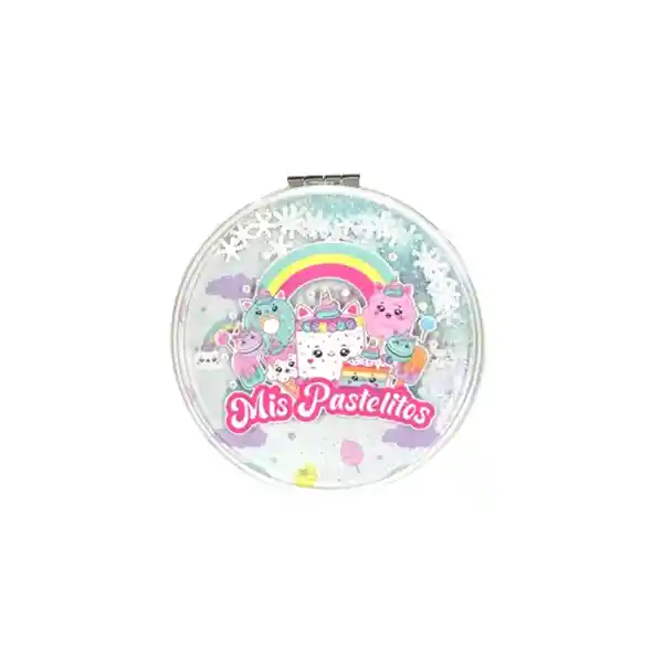 Espejo Portátil Doble Cara Arcoiris Serie Mis Pastelitos Miniso