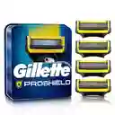 GILLETTE Proshield Repuestos Cuchilla de Afeitar Máquina de Afeitar con 5 Hojas Afeitado más al Ras Afeitadora para Hombre 4 Uds