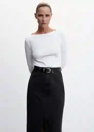Camiseta Saco Blanco Talla XL Mujer Mango