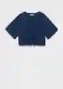 Top Naxos Azul Noche Talla S Mujer Mango