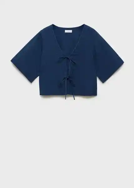 Top Naxos Azul Noche Talla S Mujer Mango