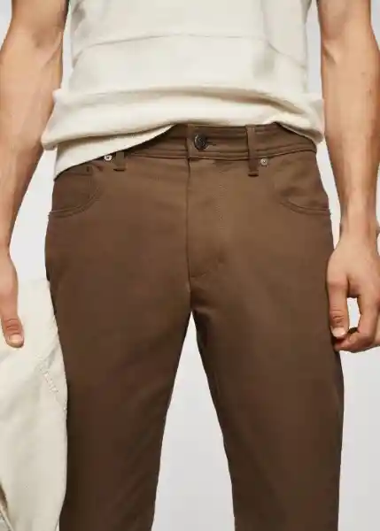 Pantalón Pisa Tabaco Talla 38 Hombre Mango