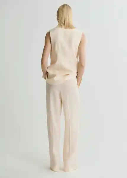 Pantalón Mire Vainilla Talla 36 Mujer Mango
