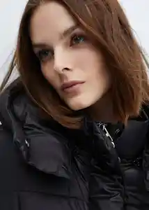Abrigo Anorak Rocio Negro Talla M Mujer Mango