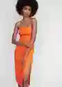 Vestido Javi Naranja Talla S Mujer Mango