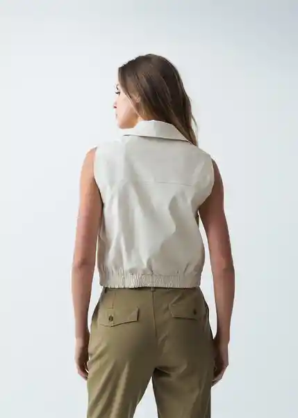 Chaleco Mujer Beige Ostra Claro Talla S - 423G015 Naf Naf