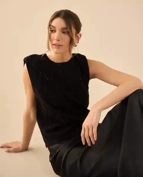 Suéter Tejido Negro Puro Ultraoscuro Talla L 462G201 Esprit