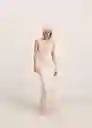 Vestido Hanoi Offwhite Talla L Mujer Mango