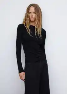 Camiseta Lilobar Negro Talla XS Mujer Mango