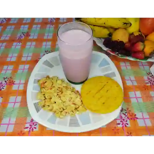 Combo de Huevos Pericos con Arepa y Jugo