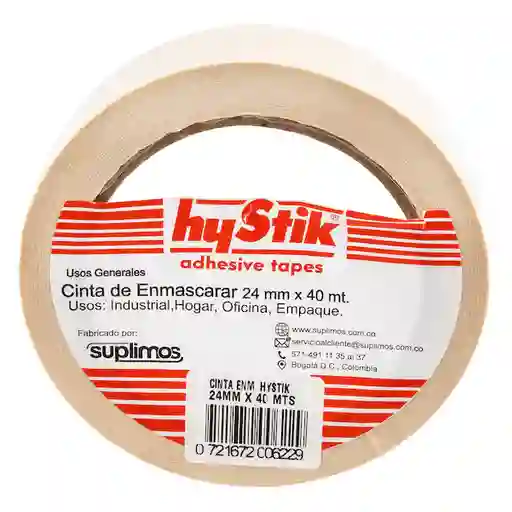 Hystik Cinta de Enmascarar 24 mm x 1 P x 40 m